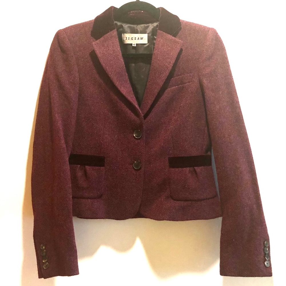JIGSAW RED TWEED BLAZER